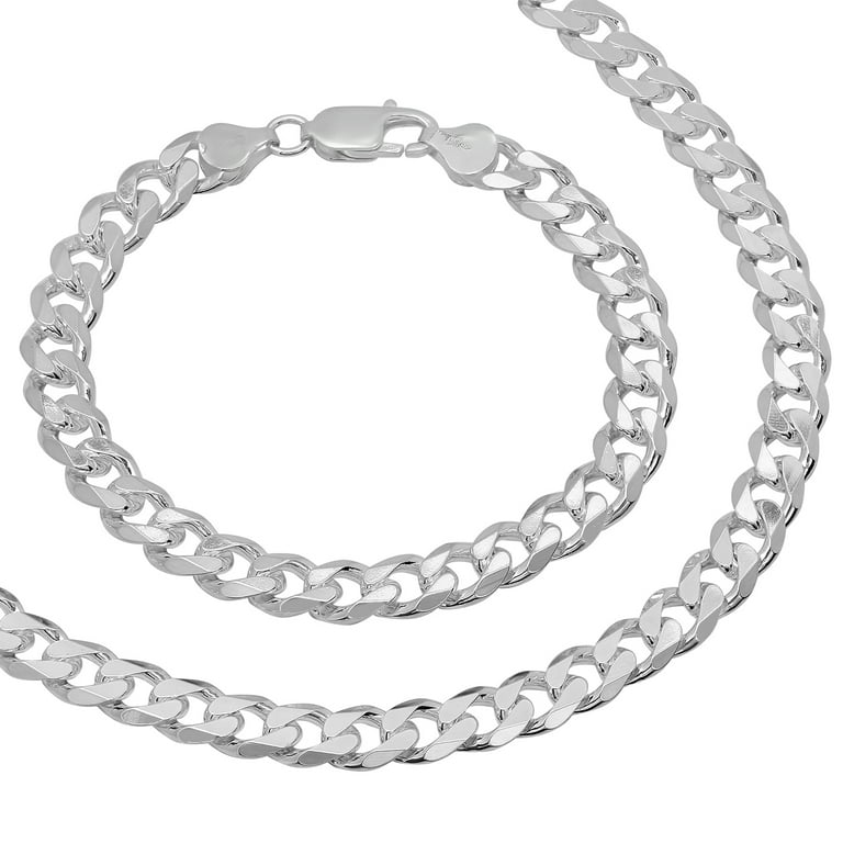 Set of Cuban chain and bracelet outlet 925 silver