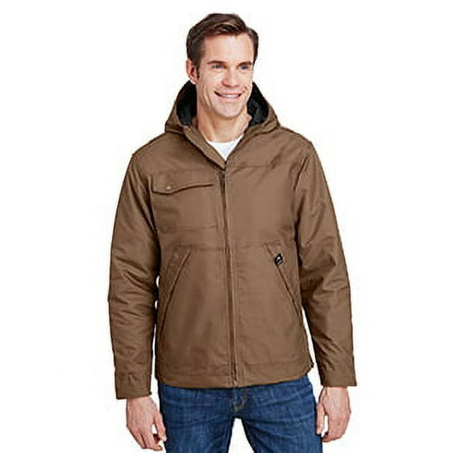 Men's 8.5oz, 60% Cotton/40% Polyester Storm Shield TM Hooded Canvas Yukon Jacket - FIELD KHAKI - 2XL