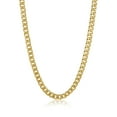 thumbnail image 1 of Men's 8.9mm 24k Yellow Gold Plated Stainless Steel Flat Cuban Link Curb Chain Necklace, 24 inches, 1 of 6