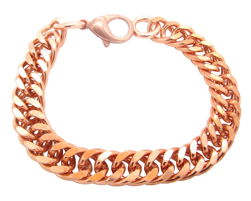Men's 8 Inch Solid Copper Bracelet CB638G - 7/16 of an inch wide. Thick and Durable