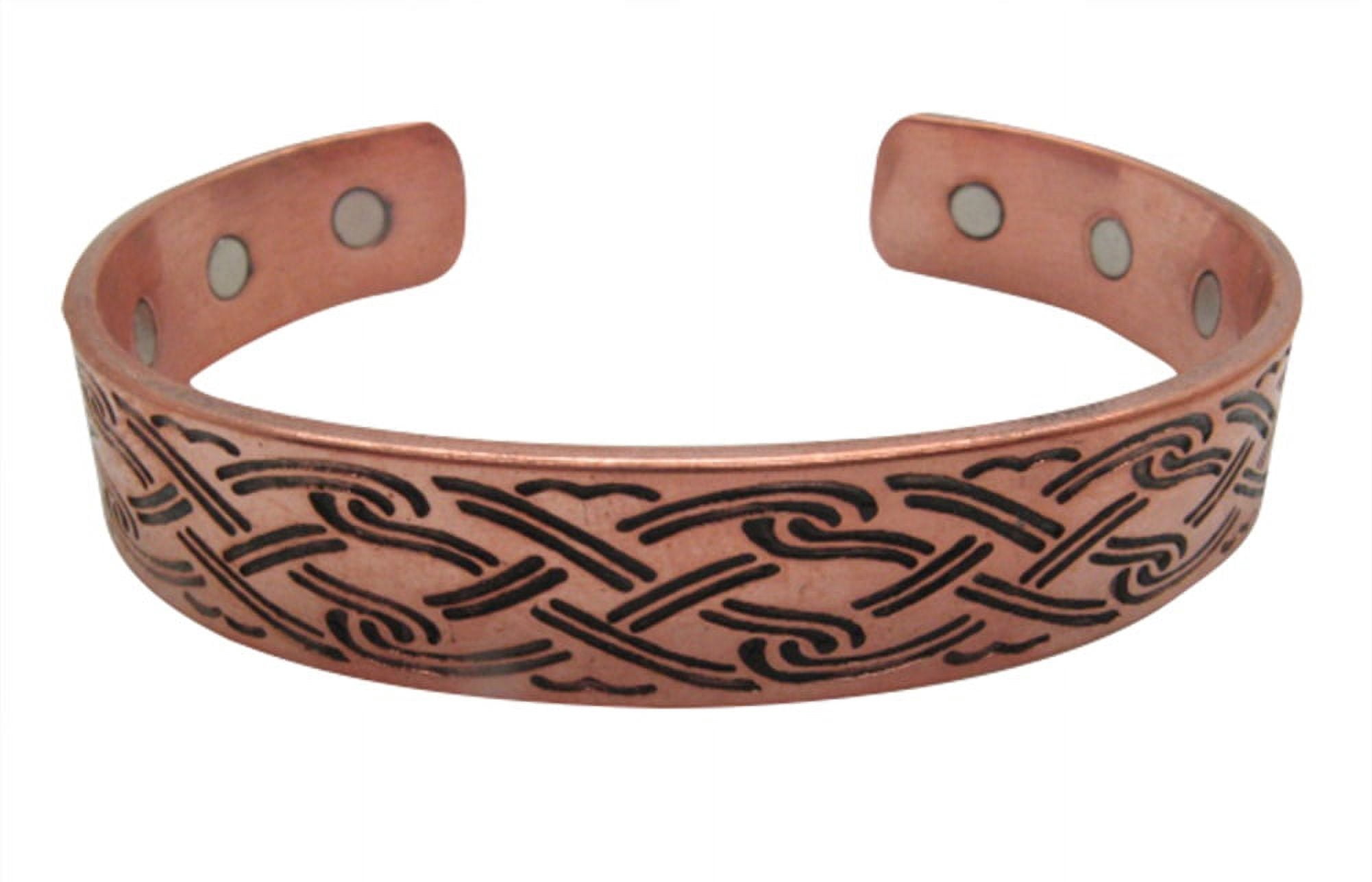 Men's 8 Inch Solid Copper Magnetic Cuff Bracelet CBM1006 - 1/2 an inch wide. 6 magnets.