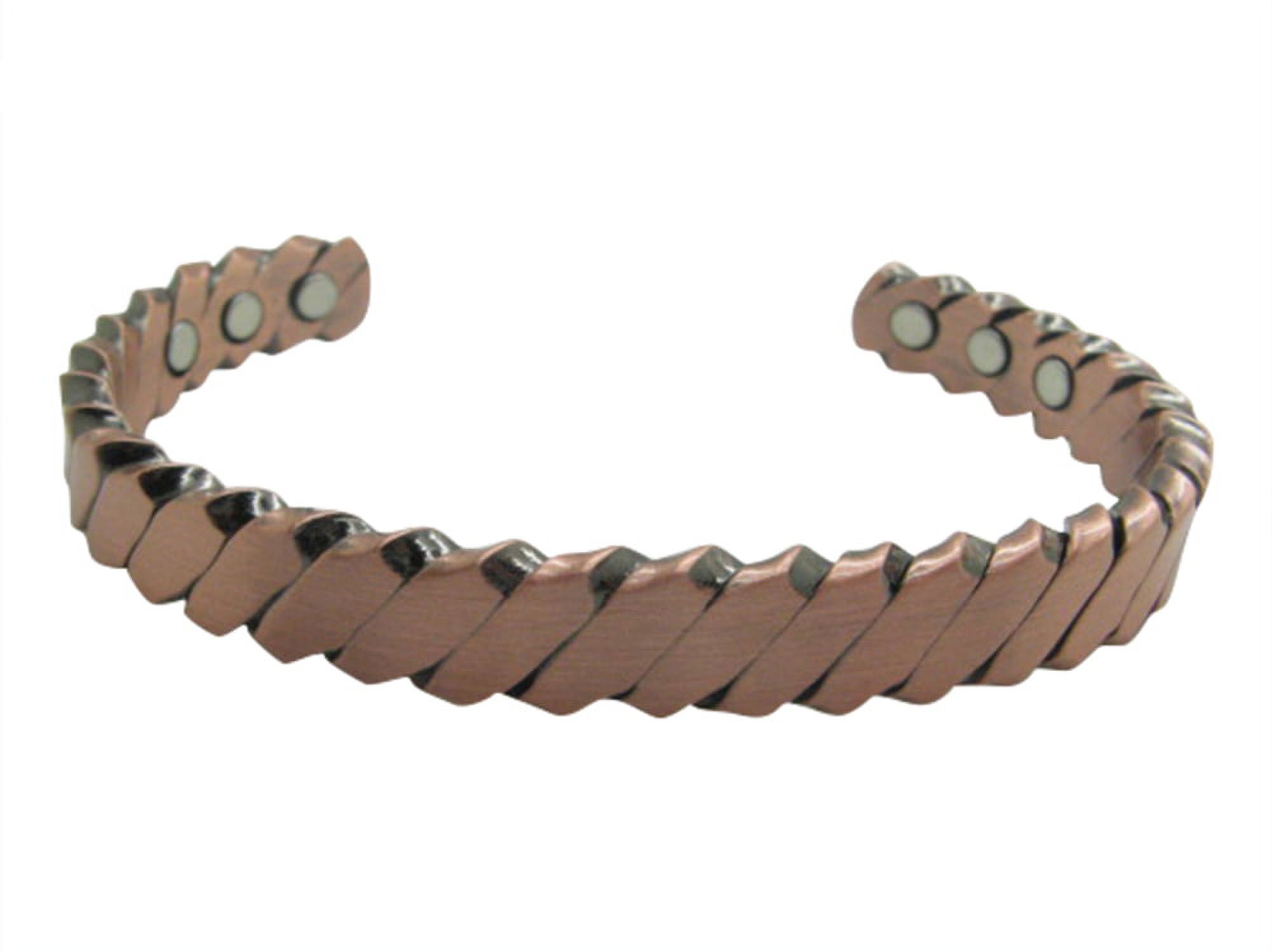 Men's 8 Inch Solid Copper Magnetic Cuff Bracelet CBM120 - 3/8 Of An Inch Wide.