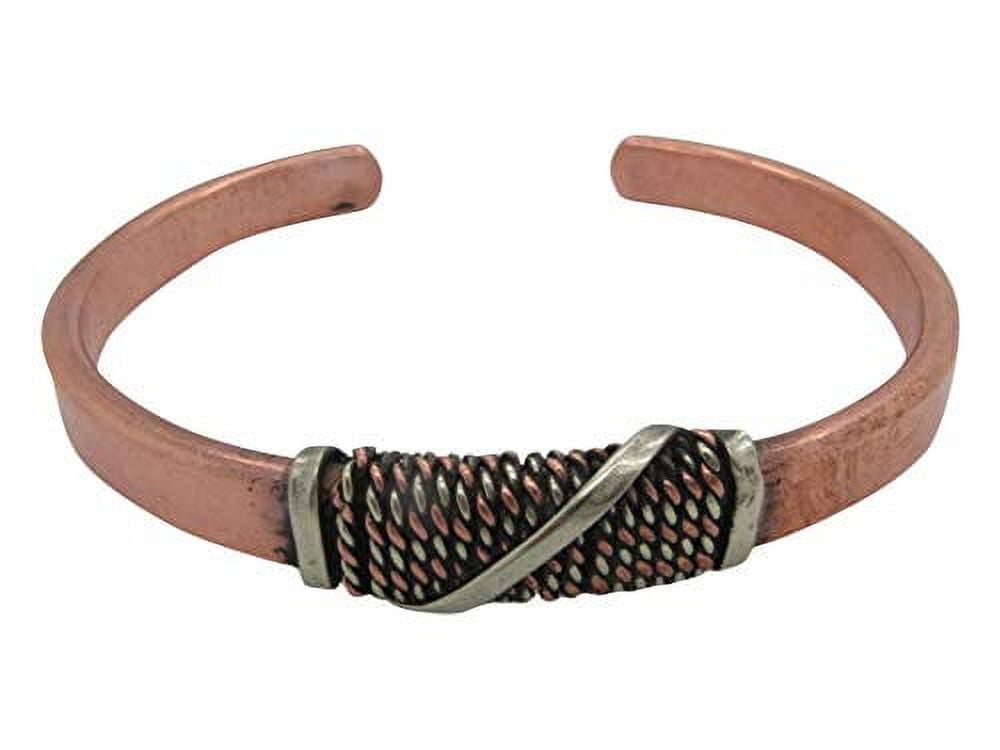 Men's 8 Inch Solid Copper and Brass and Nickel Cuff Bracelet CBM10002WS - 1/4 of an inch Wide.
