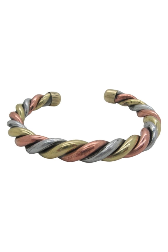 Men's 8 Inch Solid Copper and brass and nickel Cuff Bracelet CBM1085WS - 3/8 of an inch wide.