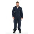 thumbnail image 1 of Men's 8 Ounce Twill Deluxe Long Sleeve Coverall Men Zip-Front Cotton Coverall Navy X-Large, 1 of 5