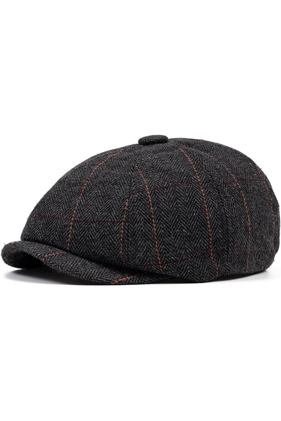 Men's 8 Panel Blend Newsboy Hats Classic Lvy Cabbie Hat Flat Beret Cap
