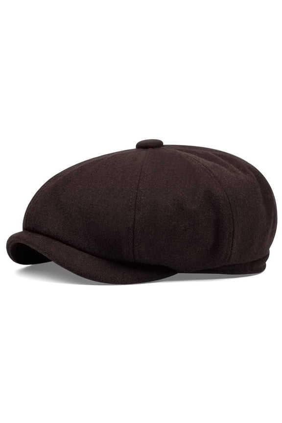 Men's 8 Panel Newsboy Cap Vintage Tweed Cap Herringbone Cabbie Flat Cap