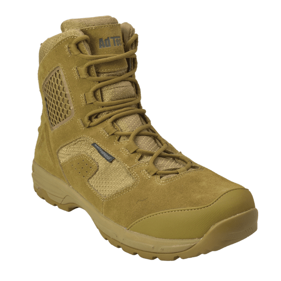 Men's 8" Suede Leather Side Zipper Waterproof Tactical Boot, Coyote