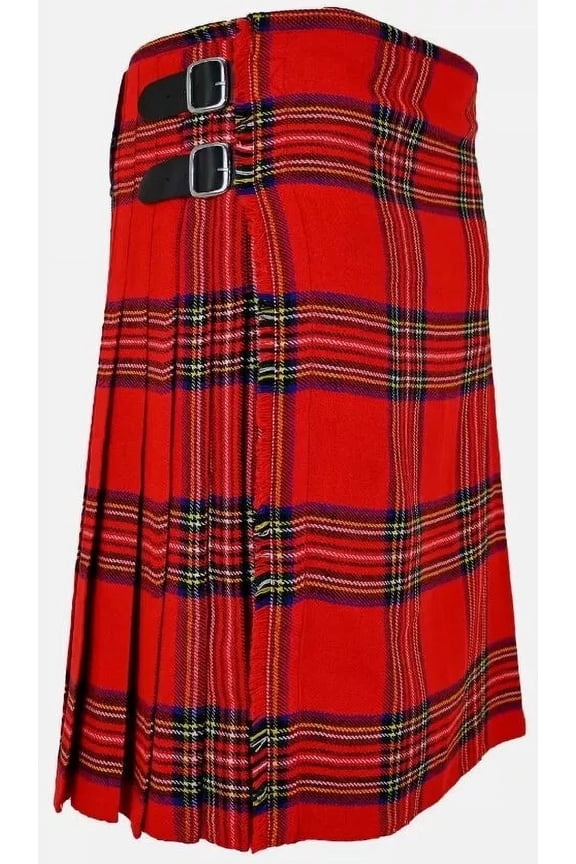Men's 8 Yard Royal Stewart Tartan Kilt, Traditional Highland Dress for Weddings, Events and Formal Wear