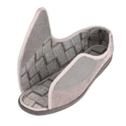 EUROPEAN SOFTEST Men's 80-D Memory Foam Open Toe Diabetic Slipper with Adjustable Closures,Extra Wide Width Warm Fleece Arthritis Edema Swollen Diabetic House Shoes Machine Washable w/Anti Slip Sole , (Grey, 11)