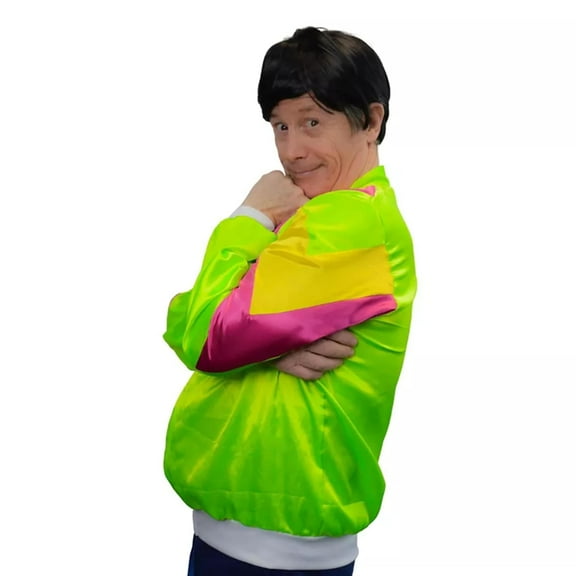 Men's 80's - Neon Windbreaker Disco Wig Set
