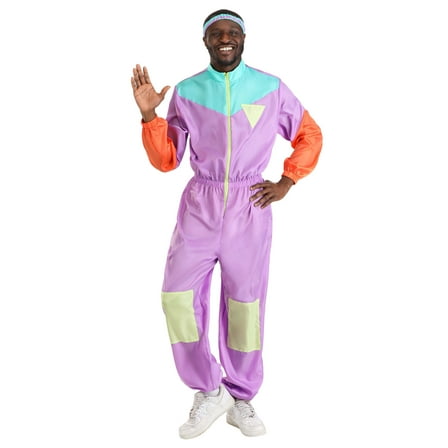 Men's 80's Purple Tracksuit Costume