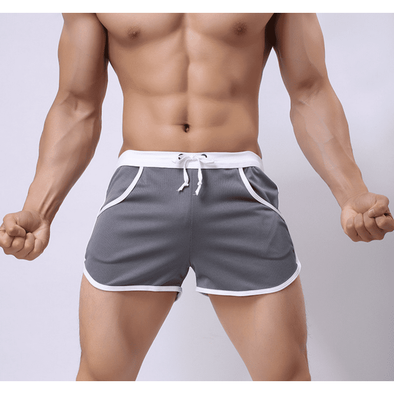 Men's 80s Retro Gym Fitness Shorts for Running, Workout