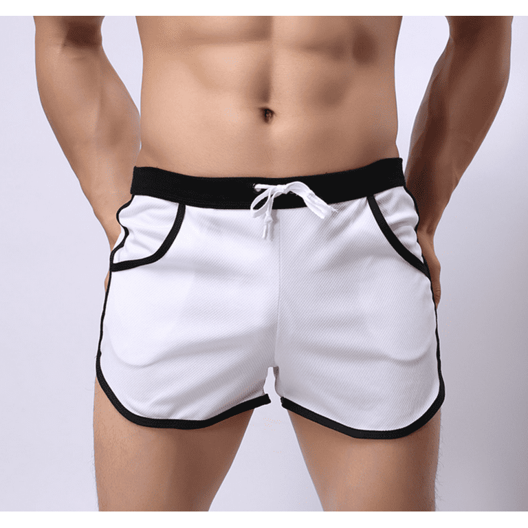 Men's 80s Retro Gym Fitness Shorts for Running, Workout