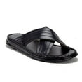 thumbnail image 1 of Men's 82622 Leather Lined Criss Cross Over Slip On Slides Sandals, 1 of 4