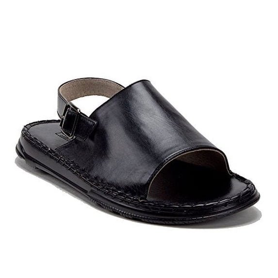 Men's 82623 Leather Lined Sling Back Open Toe Slides Sandals