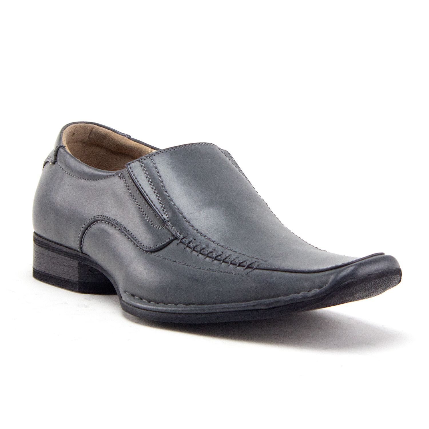 Men s 88233 Classic Square Toe Slip On Loafers Casual Dress Shoes Grey 8.5 Walmart