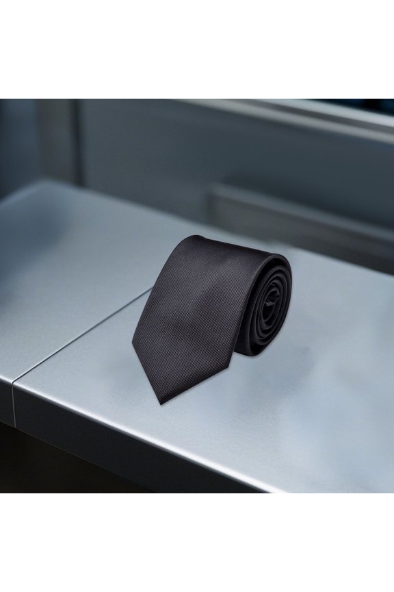 Men's 8cm Solid Color Polyester Formal Necktie for Business and Casual Wear