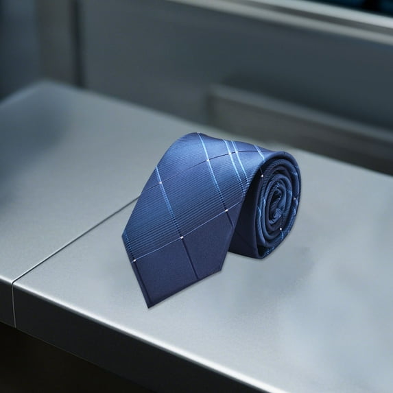 Men's 8cm Wide Solid Color Polyester Necktie for Business Casual and Formal Attire