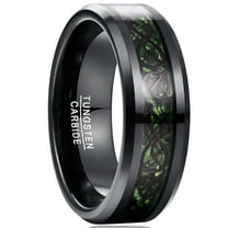Men's 8mm Black Tungsten Carbide Wedding Ring Celtic Dragon Tungsten Ring Size 5-15