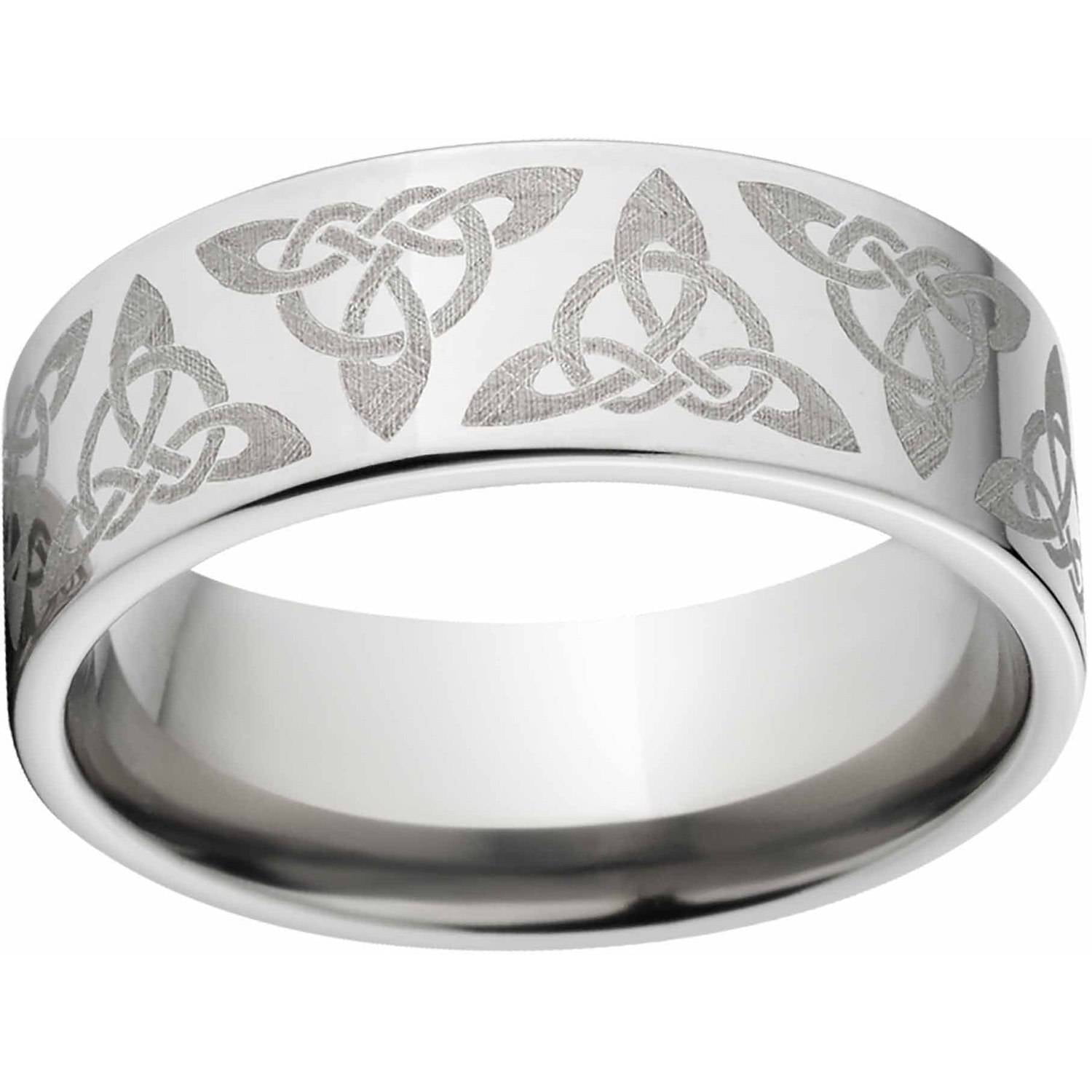 Men's 8mm Celtic Titanium Band with Comfort Fit Design