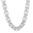 thumbnail image 1 of Men's 8mm Chunky Solid .925 Sterling Silver Flat Byzantine Chain Necklace, 22 inches, 1 of 7