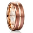thumbnail image 1 of Men's 8mm Grooved Tungsten Carbide Ring Matte Finish Wedding Band Size 6 to 14, 1 of 5