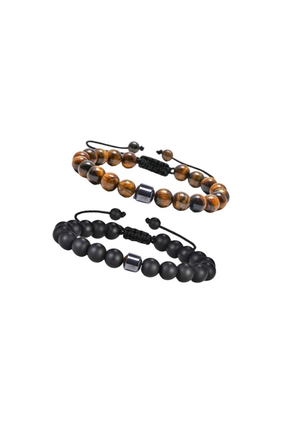 Men's 8mm Sequined Bangle Modifiable Worry Relief Stone Jewelry For Rest And Elegant Wear