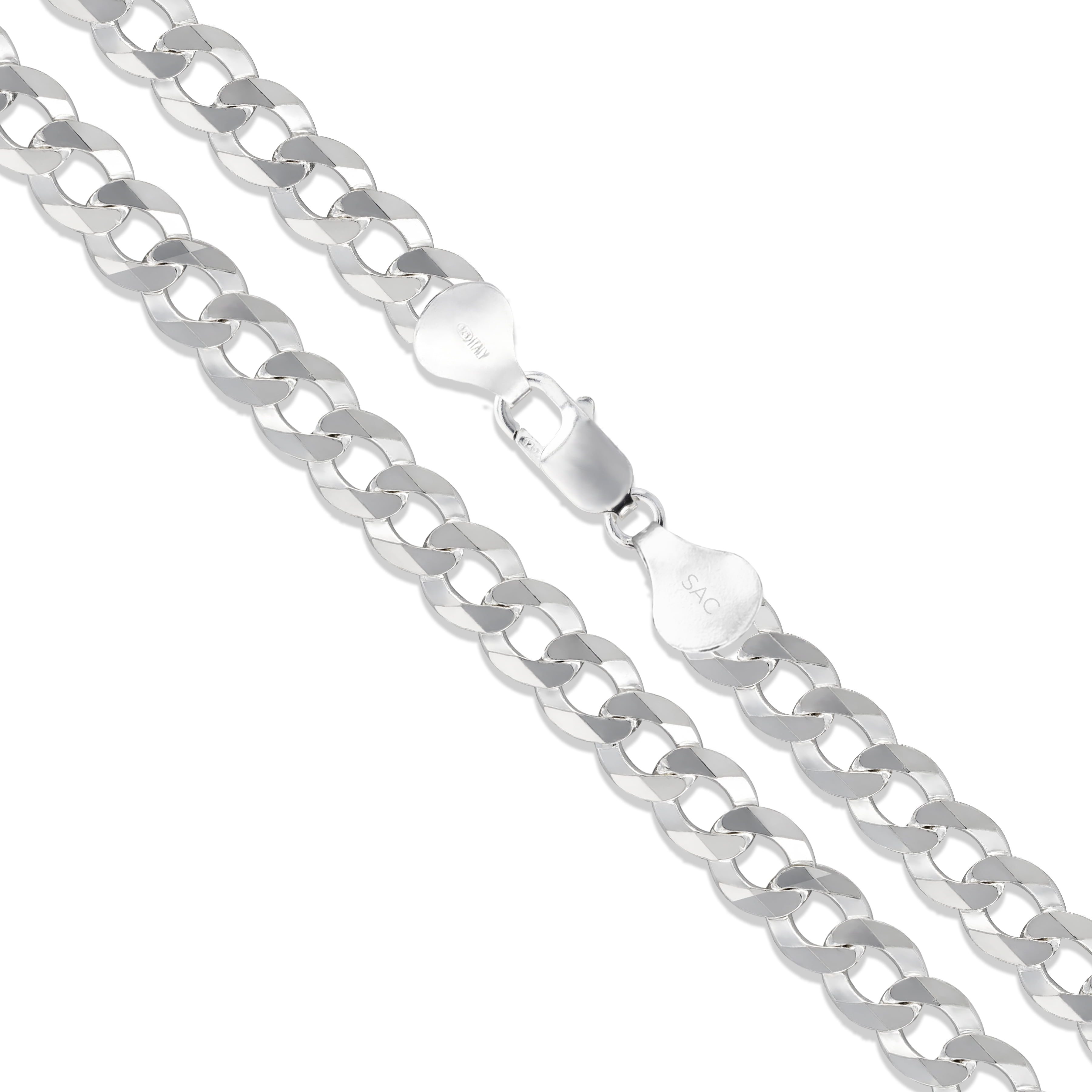 Mens silver flat clearance curb chain