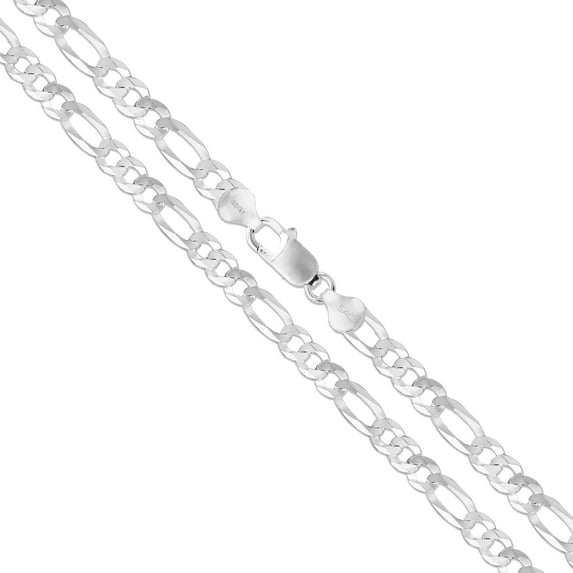 Men's 8mm Solid .925 Sterling Silver Flat Figaro Chain Link Italy Bracelet 8" inch Jewelry Female