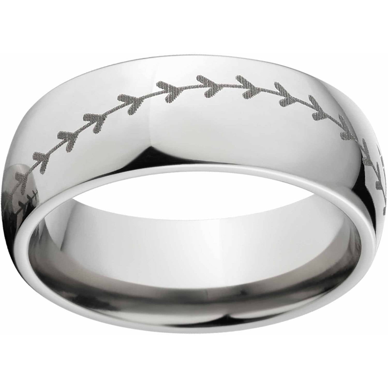 Men's 8mm Titanium Baseball Band with Comfort Fit Design