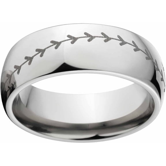 Men's 8mm Titanium Baseball Band with Comfort Fit Design