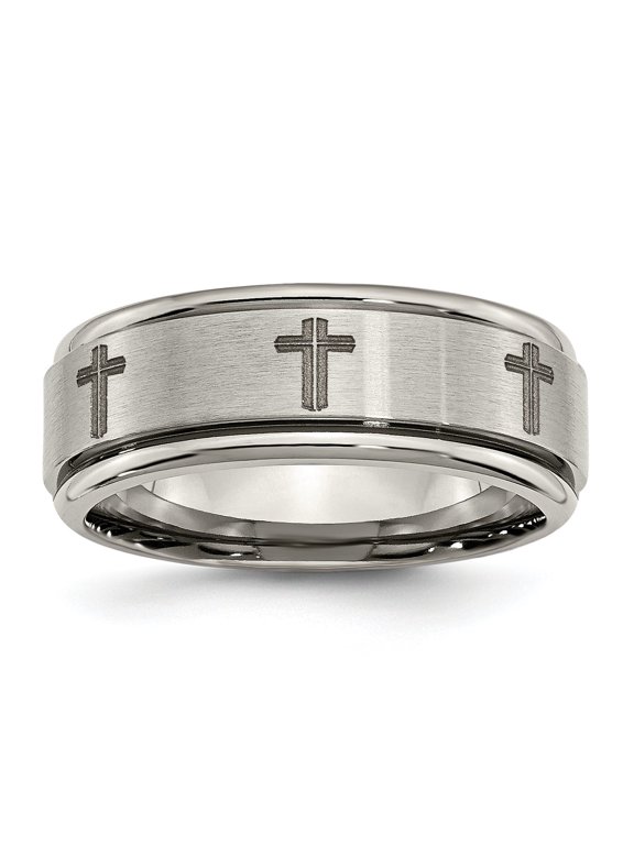 Men's 8mm Titanium Laser Design Band