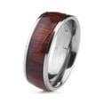 thumbnail image 1 of Men's 8mm Wood Inlay Titanium Ring, Ring Sizes 9 to 13, 1 of 4