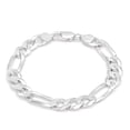 thumbnail image 1 of Men's 9.5mm 220 Gauge Figaro Chain Solid .925 Sterling Silver Bracelet , 9" inches, 1 of 7