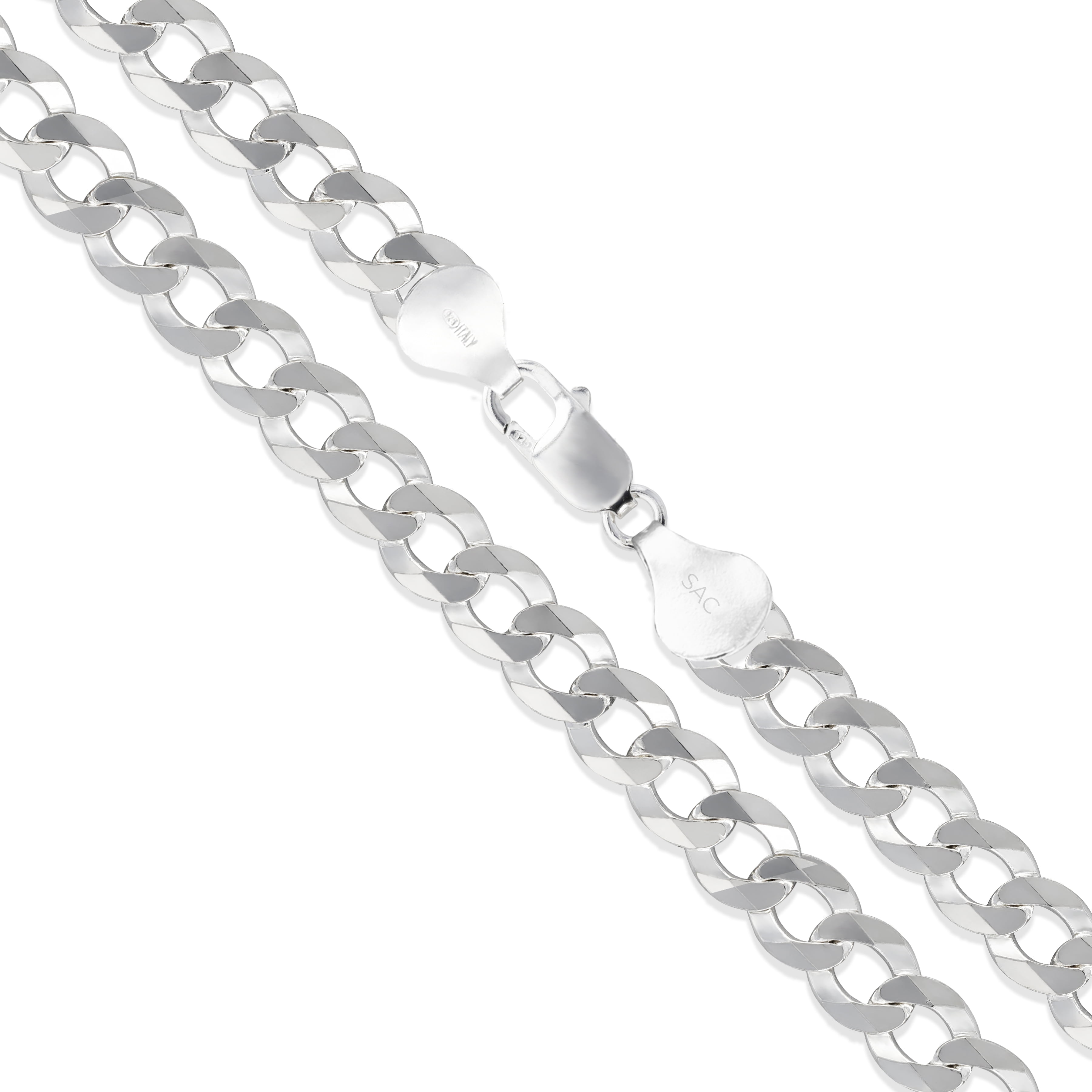 Men's Silver Flat Curb Chain Bracelet