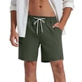 thumbnail image 1 of Men's 9" Golf Shorts with Zip Pockets and Expandable Waistband, Flat Front, Moisture-Wicking, Sun Protection, Stretch, Lightweight Army Green, 1 of 7
