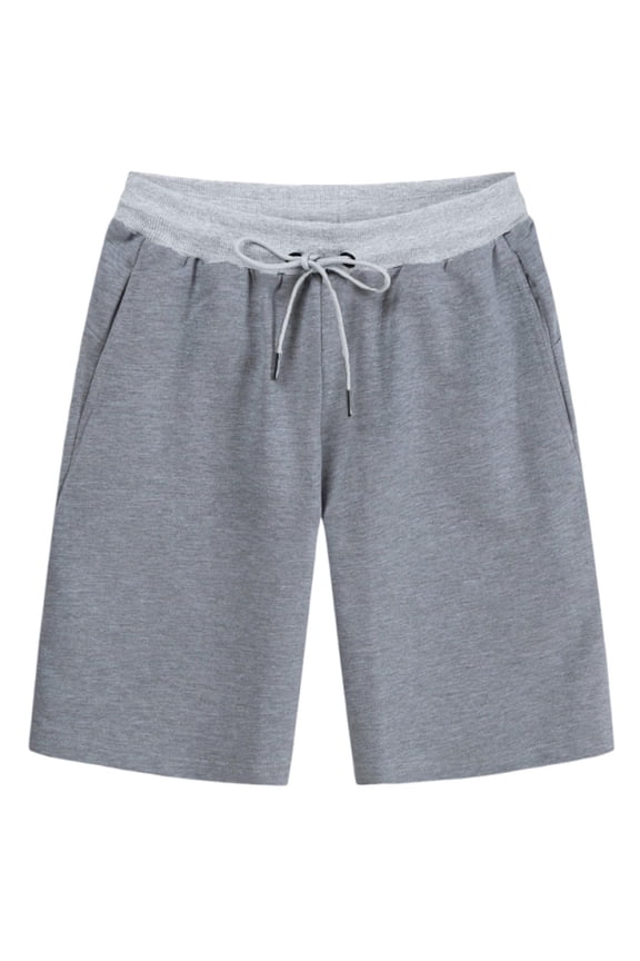 Men's 9 Inch Inseam Athletic Shorts Elastic Waistband Workout Running Basketball Short Pants Performance Activewear Knee Length with Pockets Summer