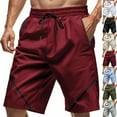 thumbnail image 1 of Men's 9" Inseam Athletic Shorts with Zipper Pockets, Geometric Pattern Performance Running Short Pants, Quick Dry Training Bottoms for Basketball & Bodybuilding, 1 of 9