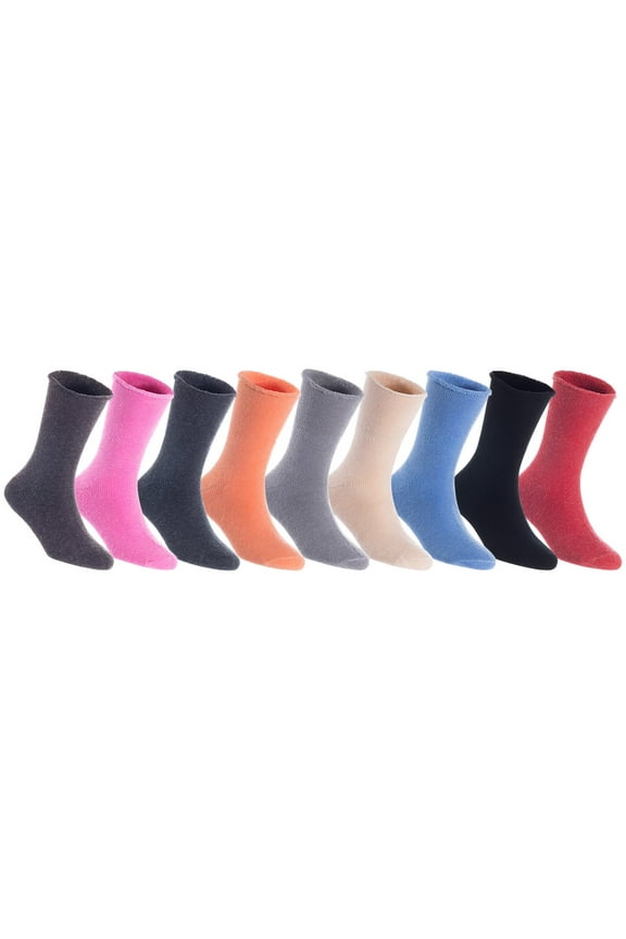 Lian LifeStyle Perfect Fit, Cozy, and Comfortable Women's 3 Pairs Wool Crew Socks For Healthy Feet LK08 Size 6-9 Red