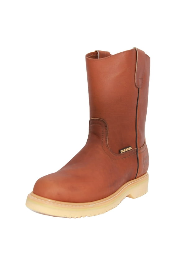 Men's 9" Pull-On Leather Soft Toe Work Boot Brown