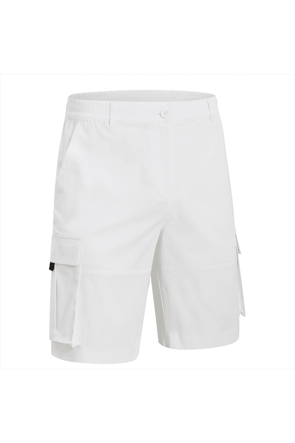 Men's Hiking Cargo Shorts Outdoor Travel Shorts for Men with Multi Pocket for Fishing Camping Casual Golf White 36