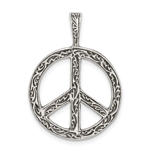 Men's 925 Sterling Silver Antiqued Peace Sign Charm Pendant Fine Jewelry For Men Gifts For Him