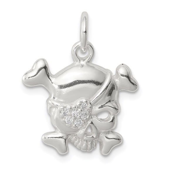 Men's 925 Sterling Silver Cubic Zirconia Skull Charm Pendant Fine Jewelry For Men Gifts For Him