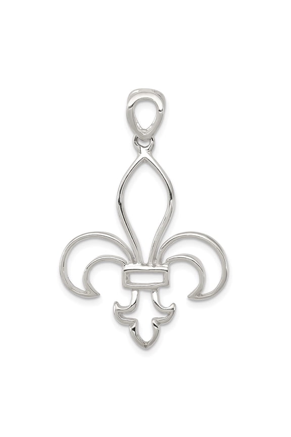 Men's 925 Sterling Silver Cut-Out Fleur de Lis Pendant Fine Jewelry For Men Gifts For Him