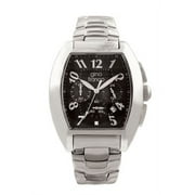 GINO FRANCO Men's 9642BK Barrel Shaped Stainless Steel Chronograph Bracelet Watch