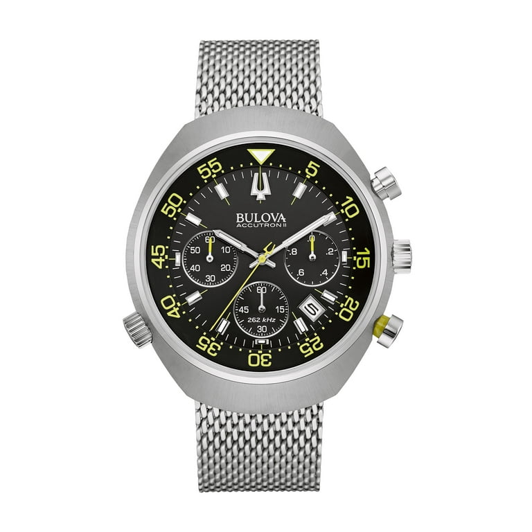 Men's 96B236 Silver Stainless-Steel Quartz Watch - Walmart.com