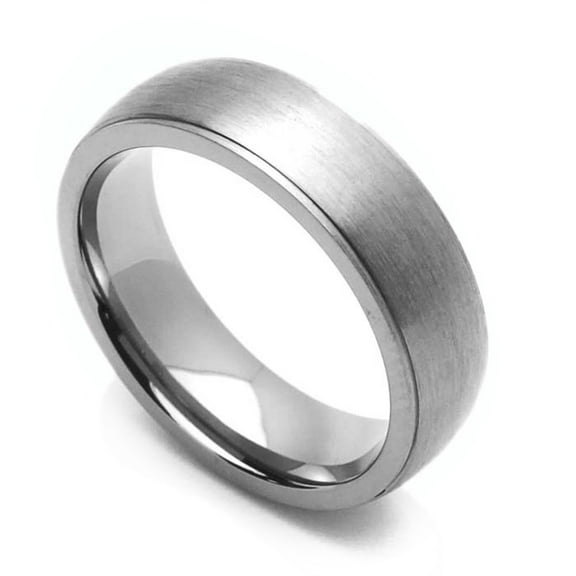 Men's 9MM Comfort Fit Titanium Wedding Band Brushed Classic Domed Ring (Size 7 to 14)
