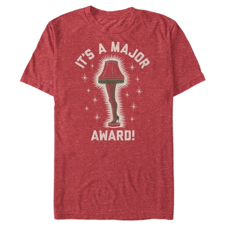 Men's A Christmas Story It’s a Major Award Leg Lamp Graphic Tee Red Heather Large