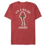 Men's A Christmas Story It’s a Major Award Leg Lamp Graphic Tee Red Heather Medium